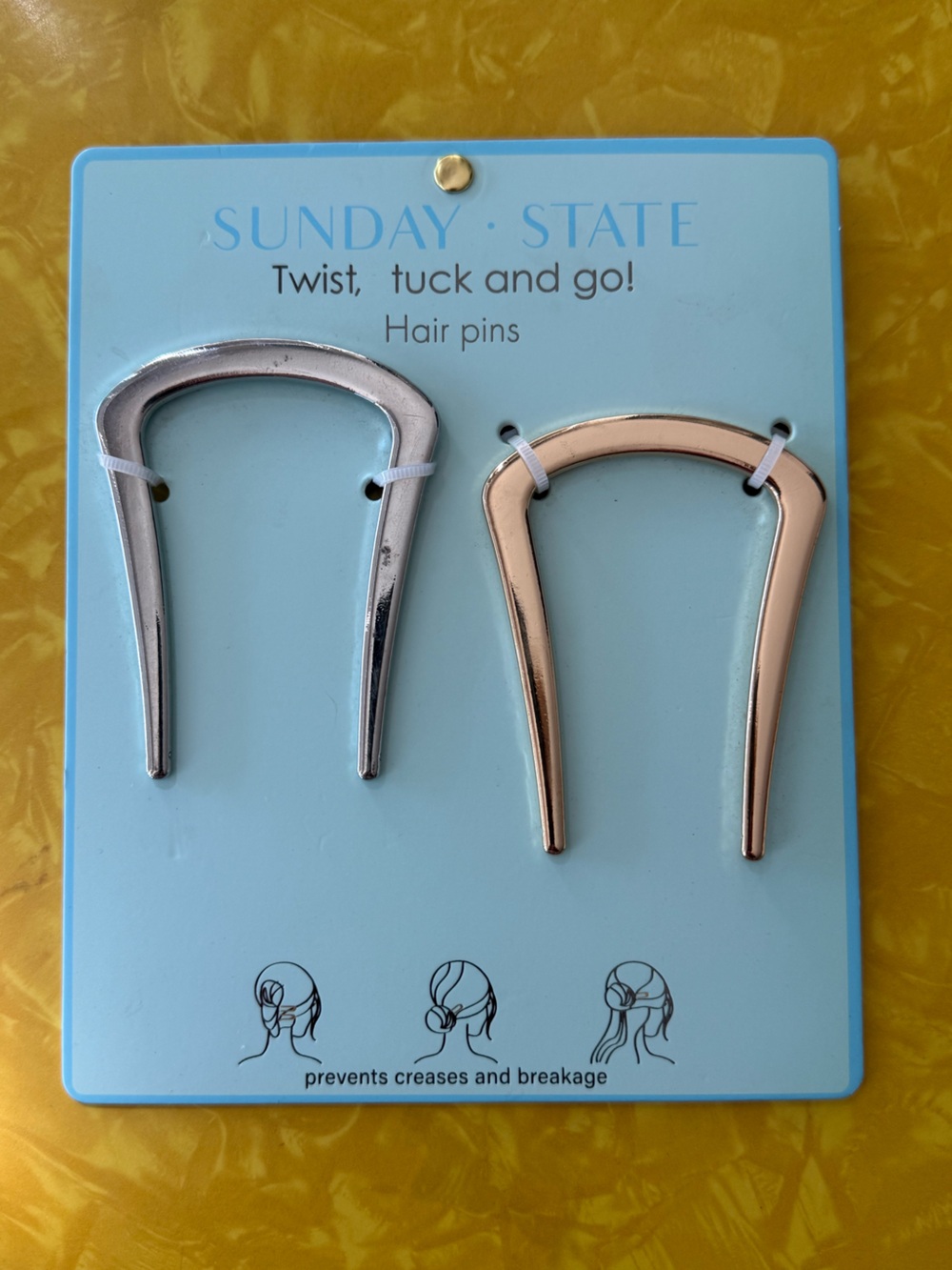 Metallic Twist Hair Pins - Silver & Gold